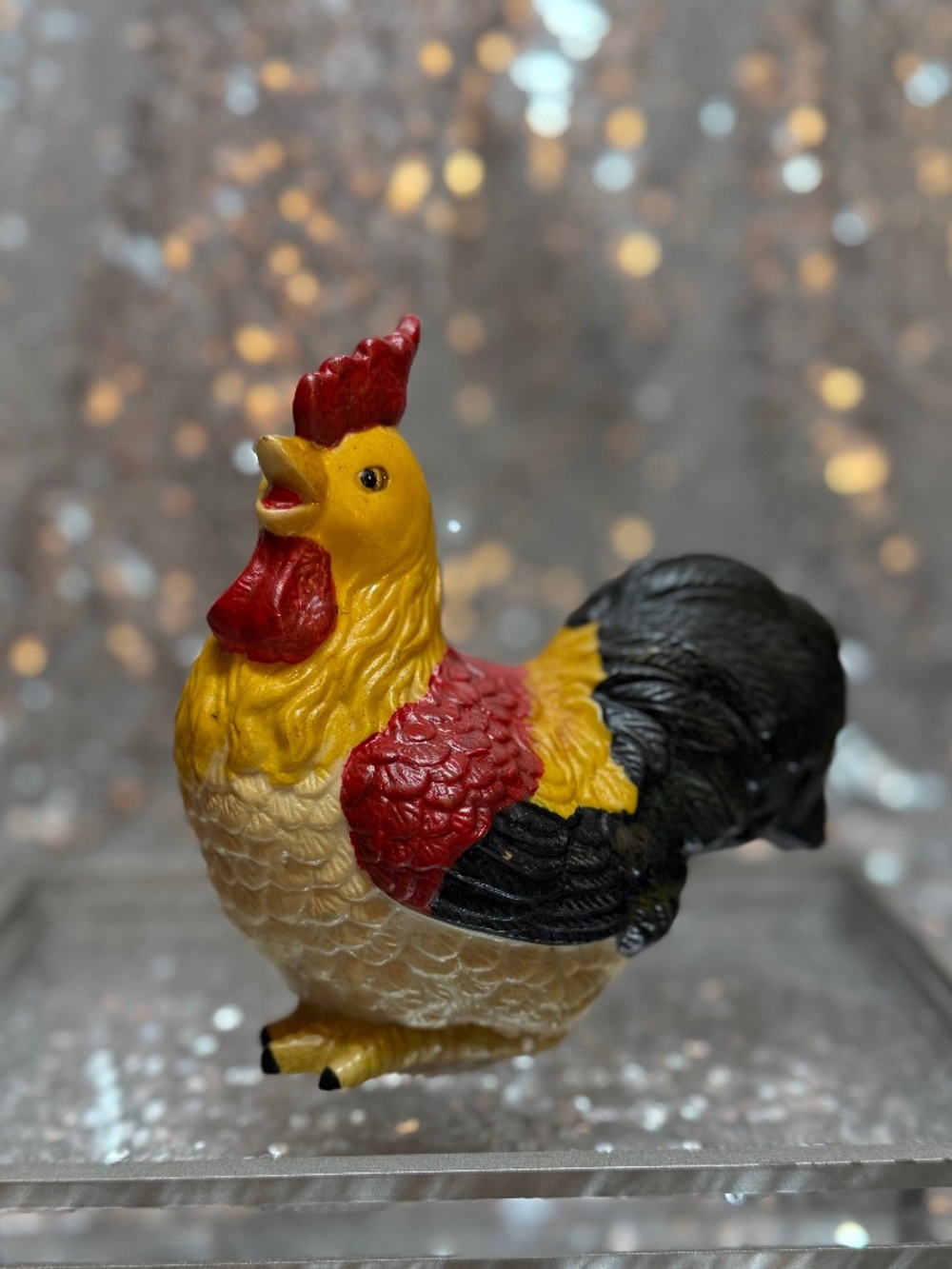 Vintage ceramic rooster figurines chicken